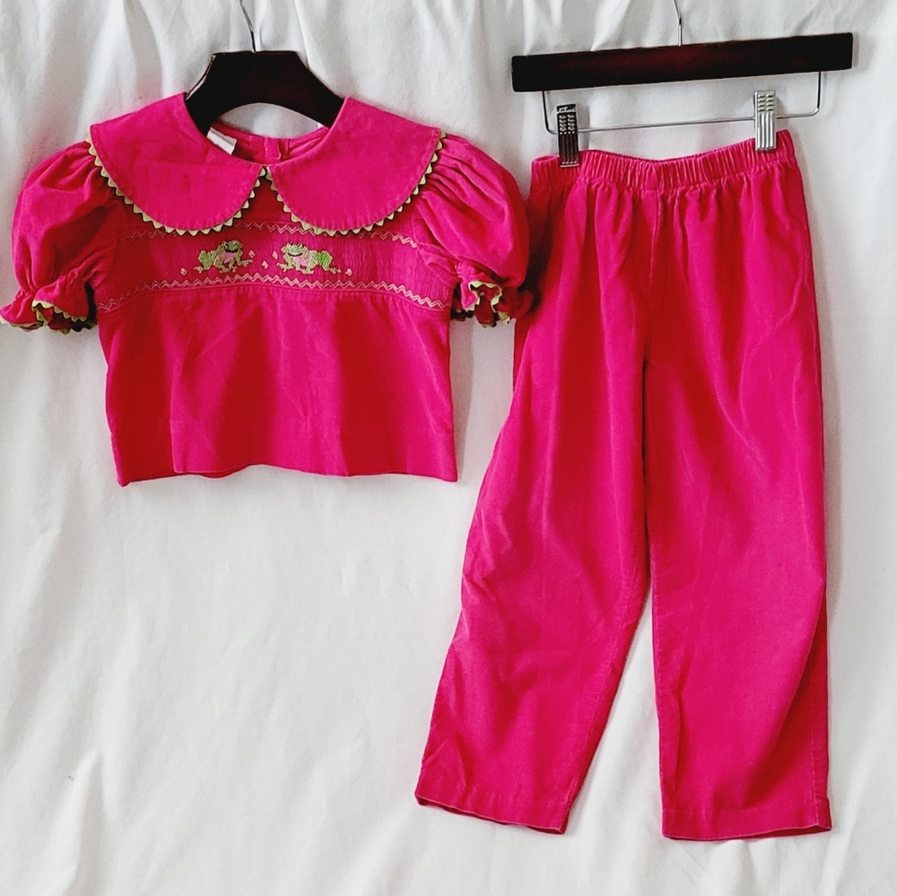 Amanda Remembered 2pc cord smock pant set